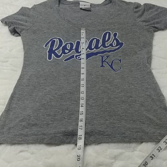 5th & Ocean Kansas City Royals Grey Short Sleeve V Neck Top M - Picture 5 of 10